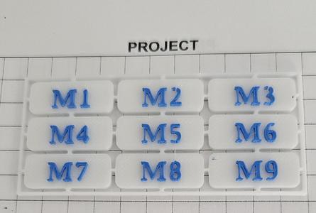 A simple kit-card of m1-m9 named plates