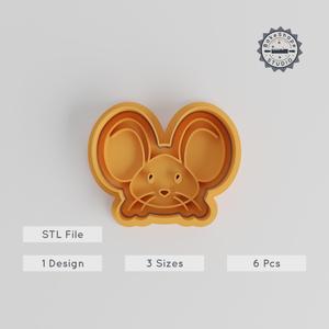 Mouse Shape Cutter & Stamp Set, Perfect for Cookies & Fondant, Includes 6 Pieces in Sizes S/M/L, Cute Animal Design PRODUCT_5566