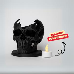 BROKEN SKELETON HEAD TEALIGHT / HALLOWEENDECOR / HOMEDECOR / DARK DECOR