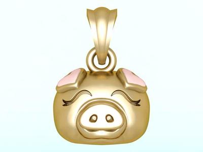 Pig head pendant -  Zodiac pendant - N837