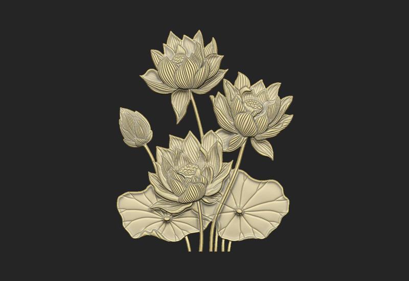 Lotus Asian Indian religion detail soft vintage