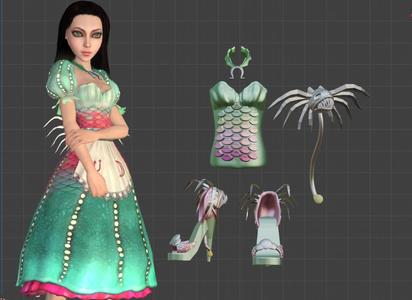Alice: Madness Returns  Siren accessories for Monster High g1 size