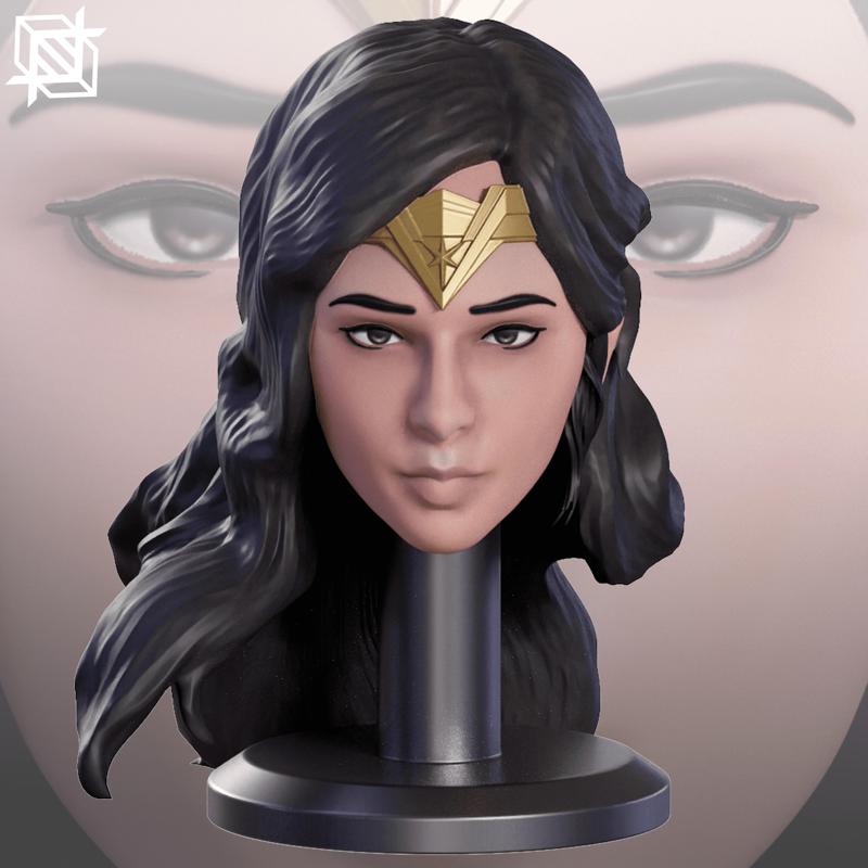 WONDER WOMAN - CUSTOM 3D PRINTABLE HEAD FOR DC ACTION FIGURES (STL FILE)