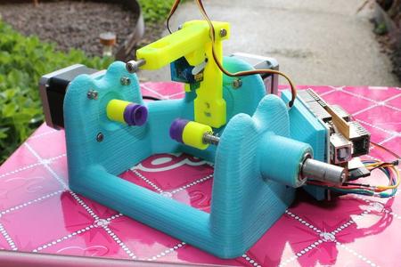 One Piece printed Eggbot/Spherebot