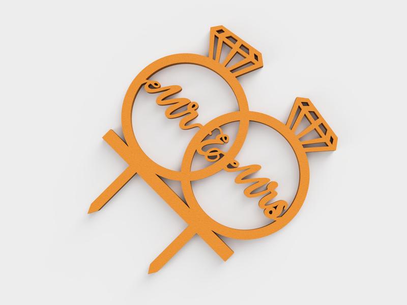 rings - cake topper
