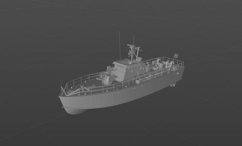 British "Cheering" class torpedo boat "Cheering Archer" (P1041) 3D model material