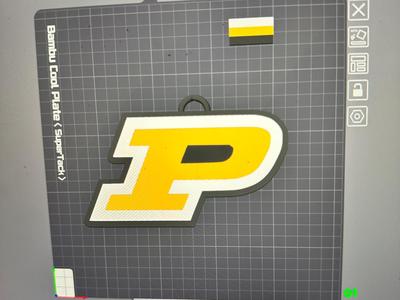 Purdue Logo Charm for Chain