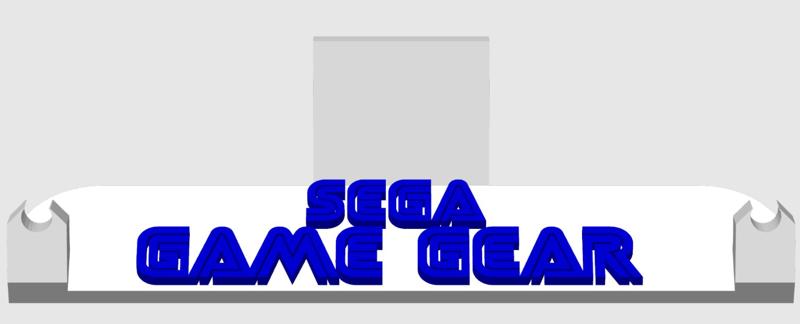 Sega Game Gear stand with text