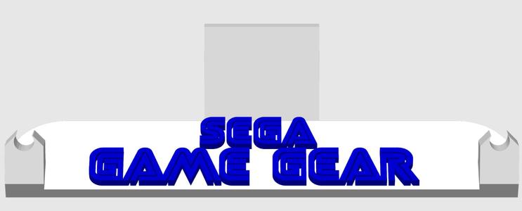 Sega Game Gear stand with text