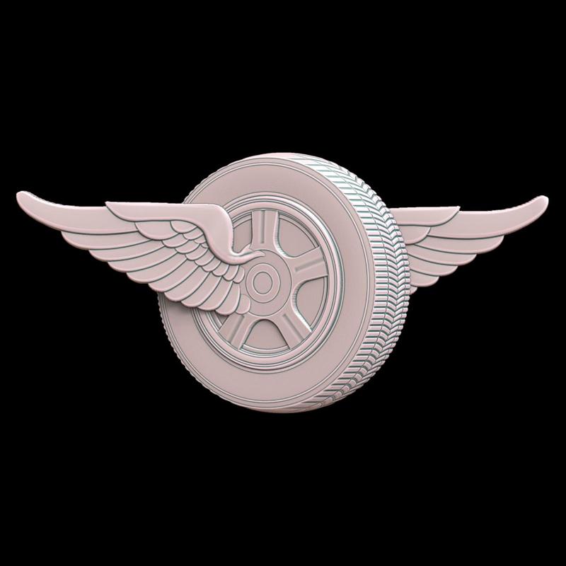 3D Model STL File for CNC Router Laser & 3D Printer Wings on wheel