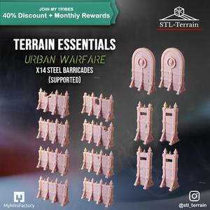 Terrain Essentials - Urban Warfare Steel Barricades
