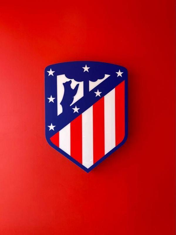 Atlético de Madrid shield of Spain laser cut in double layer mdf