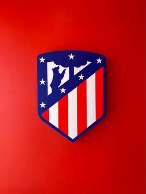 Atlético de Madrid shield of Spain laser cut in double layer mdf