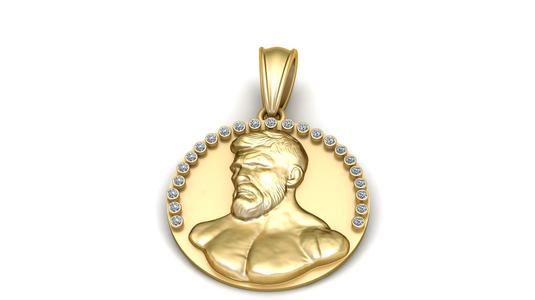 BODY BUILDER MEN COIN PENDANT 3D PRINTABLE MODEL