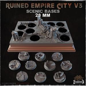 Ruined Empire City V3 - Scenic Bases (28mm Bases)