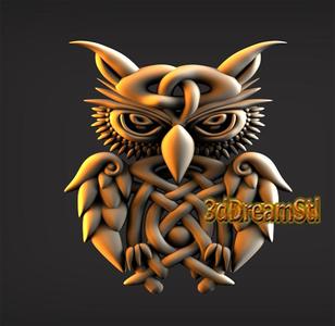Owl STL model, CNC router engraver, artcam, Aspire, cnc files, wood, art, wall decor, CNC