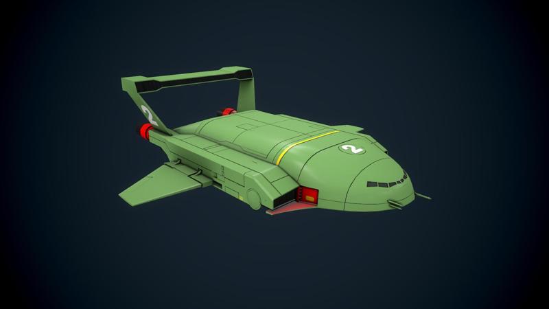 Thunderbird 2 Ship STL File, 3D Digital Printing STL File for 3D printers, ship model, figures, 3D model, 3D Ship, 3D Ship