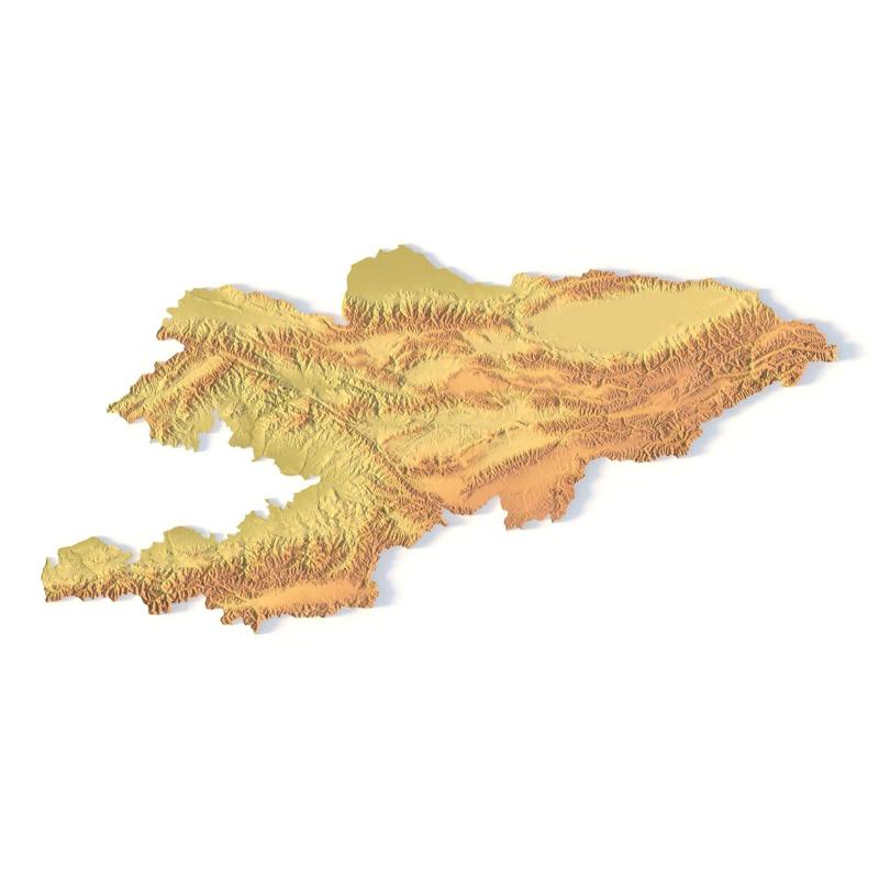 Kyrgyzstan Topographic Map – 3D Model for 3D Printing & CNC Carving