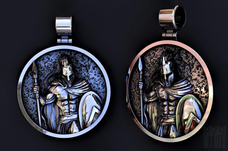 King Leonid Spartan Pendant 3D Model
