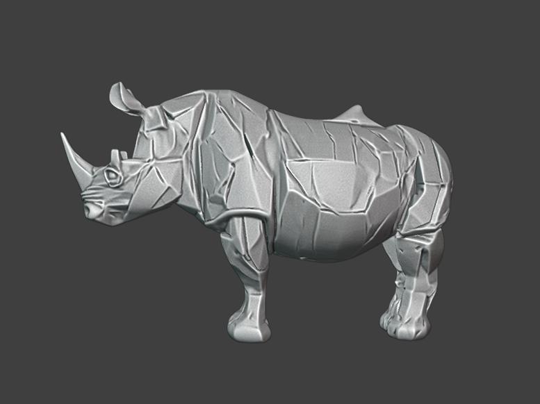 Powerful Horned Rhinoceros Species K067 Gift Bust Figure Unique & Detailed 3D Print Model