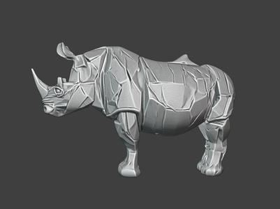 Powerful Horned Rhinoceros Species K067 Gift Bust Figure Unique & Detailed 3D Print Model