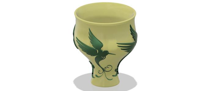 style vase cup vessel glass-birds for 3d-print or cnc