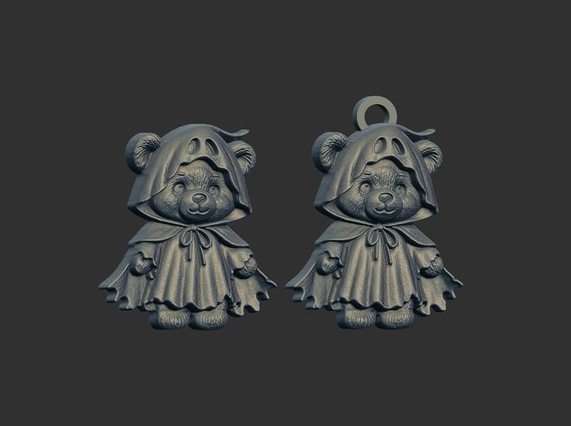 ghost teddy keychain cnc model
