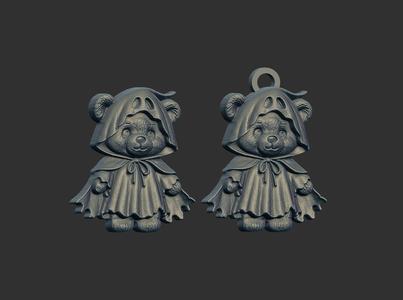 ghost teddy keychain cnc model