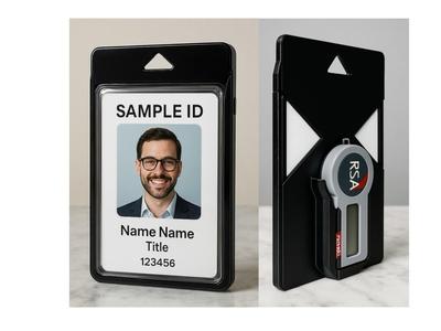 Dual Card ID Badge Holder with RSA Token Mount – No Supports