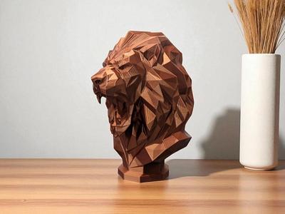 Geometric Lion Bust