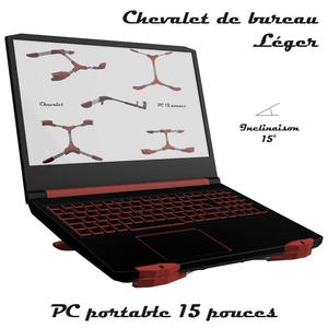 Lightweight desktop easel 15" laptop 15° inclination