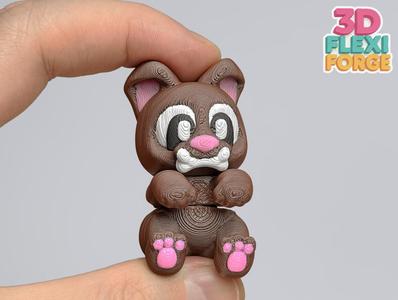 Cute Flexi Dog with Keychain - No Supports