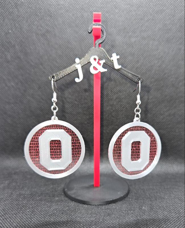Ohio state block o earrings