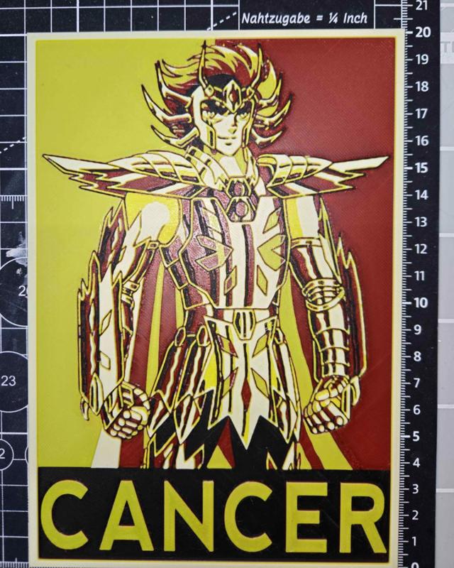 Hueforge Cancer Saint Seiya in Five Colors