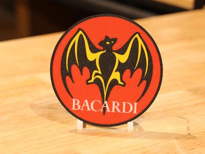 Bacardi Rum Bat Logo 100mm Round Coaster