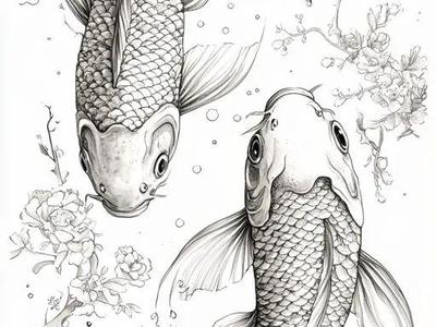 Koy fish Lithophane lamp shade