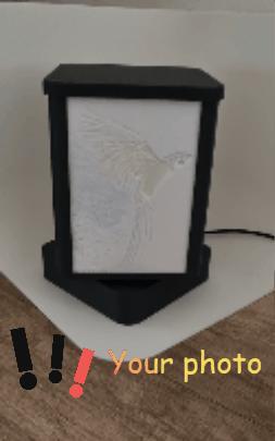 Lithophane spinning lamp for 4 photos 15x10cm