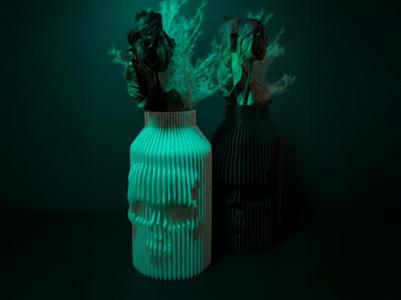 Halloween decoration - Skull Vase - luminous