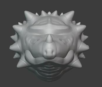 horned dragon head