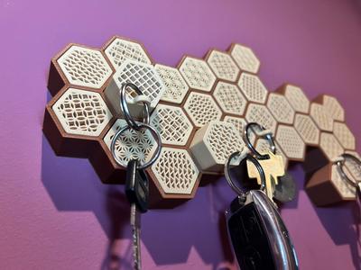 Honeycomb key holder-keychain