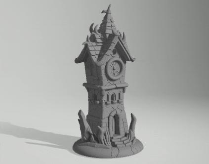 Halloween Clock Tower Haunted Gothic Building