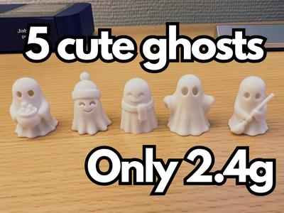 Cute Halloween ghosts - 5 cute and chunky ghosts