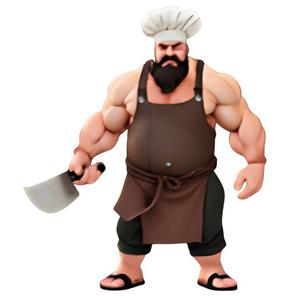Chef with Muscular Build Figurine