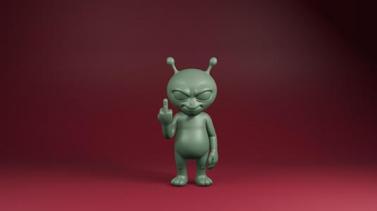 Alien Middle Finger STL File for 3D Printing