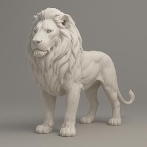 3D Printable Lion Sculpture