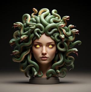 2111 Medusa Gorgon Head 3D Model, magic, dragon, serpent, mask, gnome, gorgon, venetian carnival, wild, fox, monster, cat, fair, witch, werewolf, horror, beast, snake, troll, skeleton dance