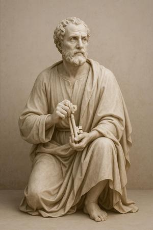 Saint Peter the Apostle – 3D Classical Marble Sculpture | Last Supper Collection
