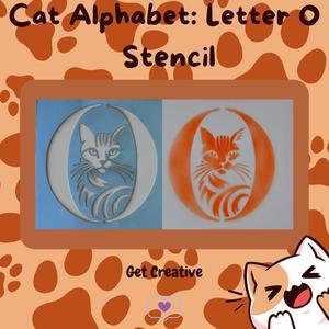 Cat Alphabet Letter O Stencil - STL & SVG Files