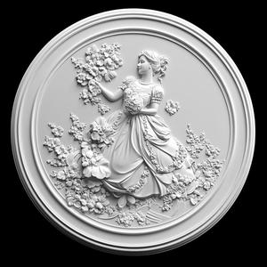 Classical Woman Flower Garden Relief Sculpture
