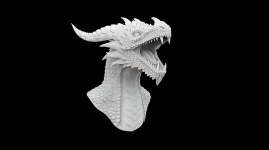 Dragon Bust with Open Mouth 3D print model